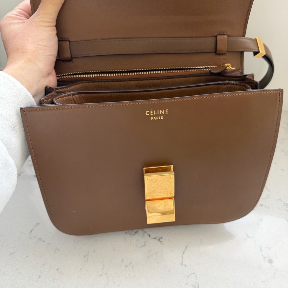 Celine Brown Box Calf Box Bag with Gold Hardware - Picture 3 of 12